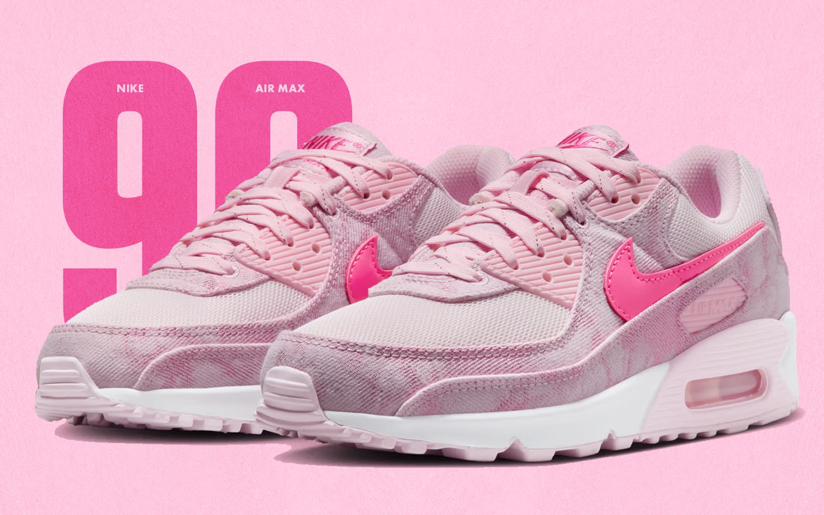 00 nike air max 90 pink denim ir1975 663