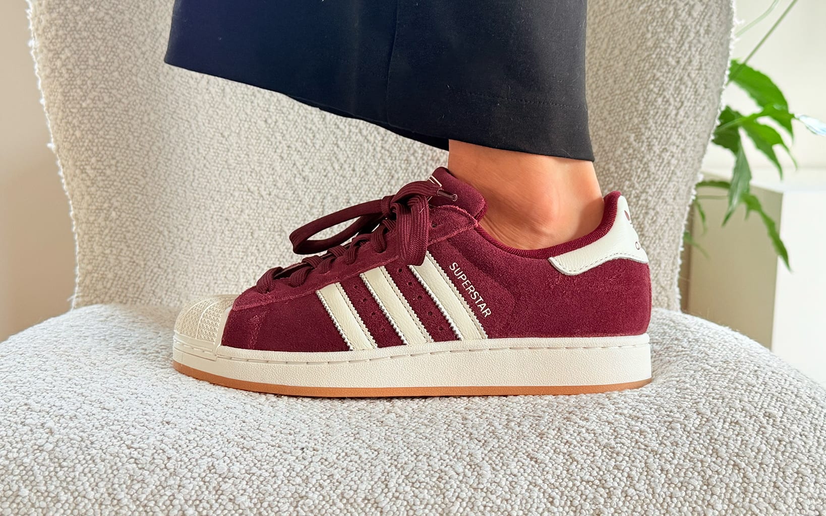 1 adidas superstar maroon off white hq4913
