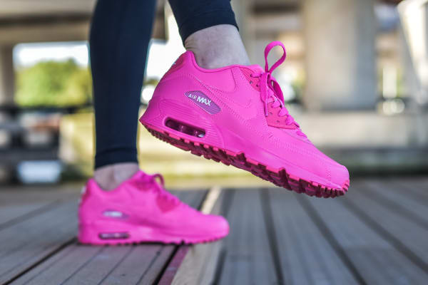 1 nike air max 90 leather gs laser fuchsia 833376 603