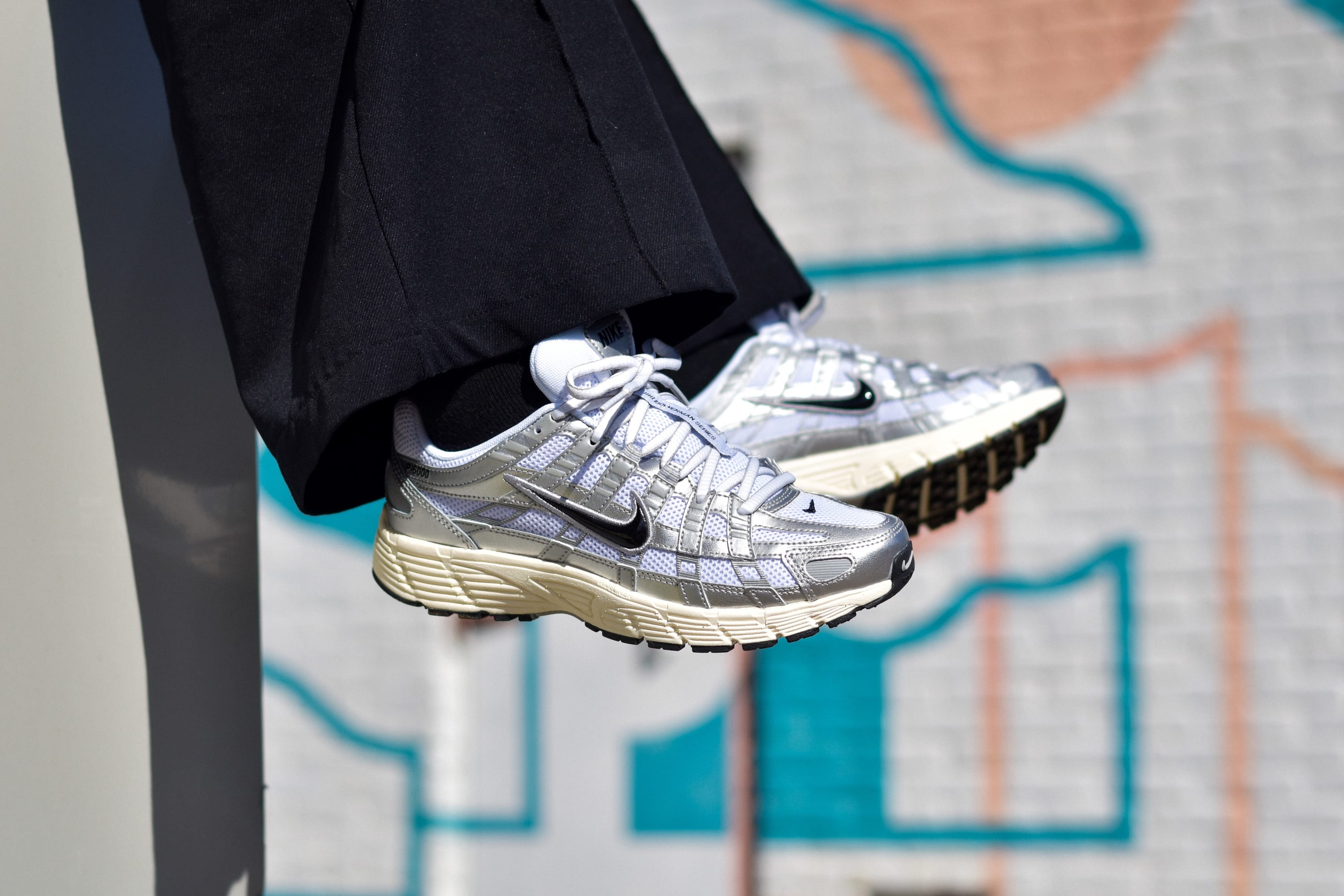 2 nike p 6000 white metallic silver flat cd6404 105