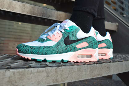 3 Nike Air Max 90 Green Snakeskin Sneaker Squad