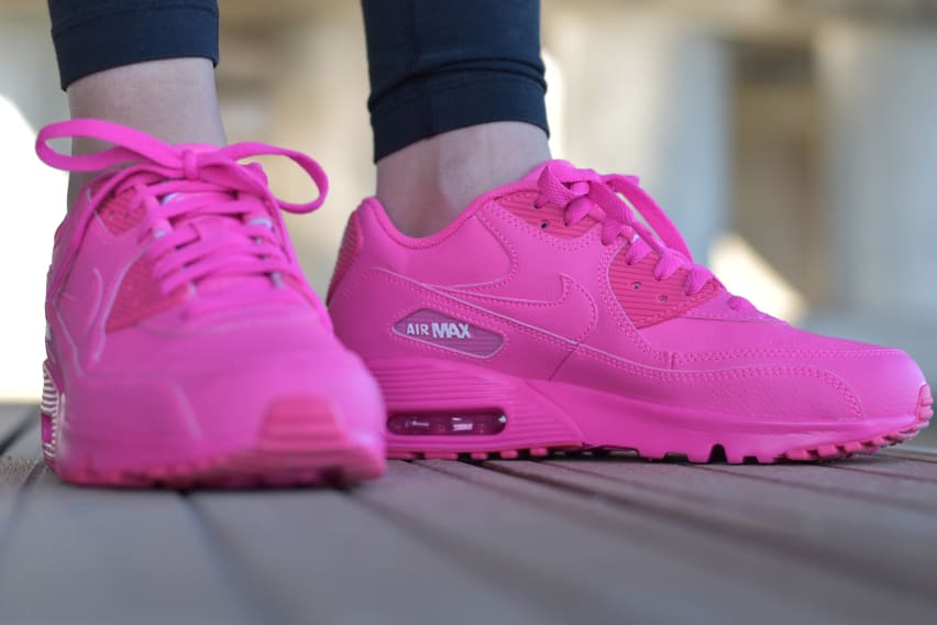 3 nike air max 90 leather gs laser fuchsia 833376 603