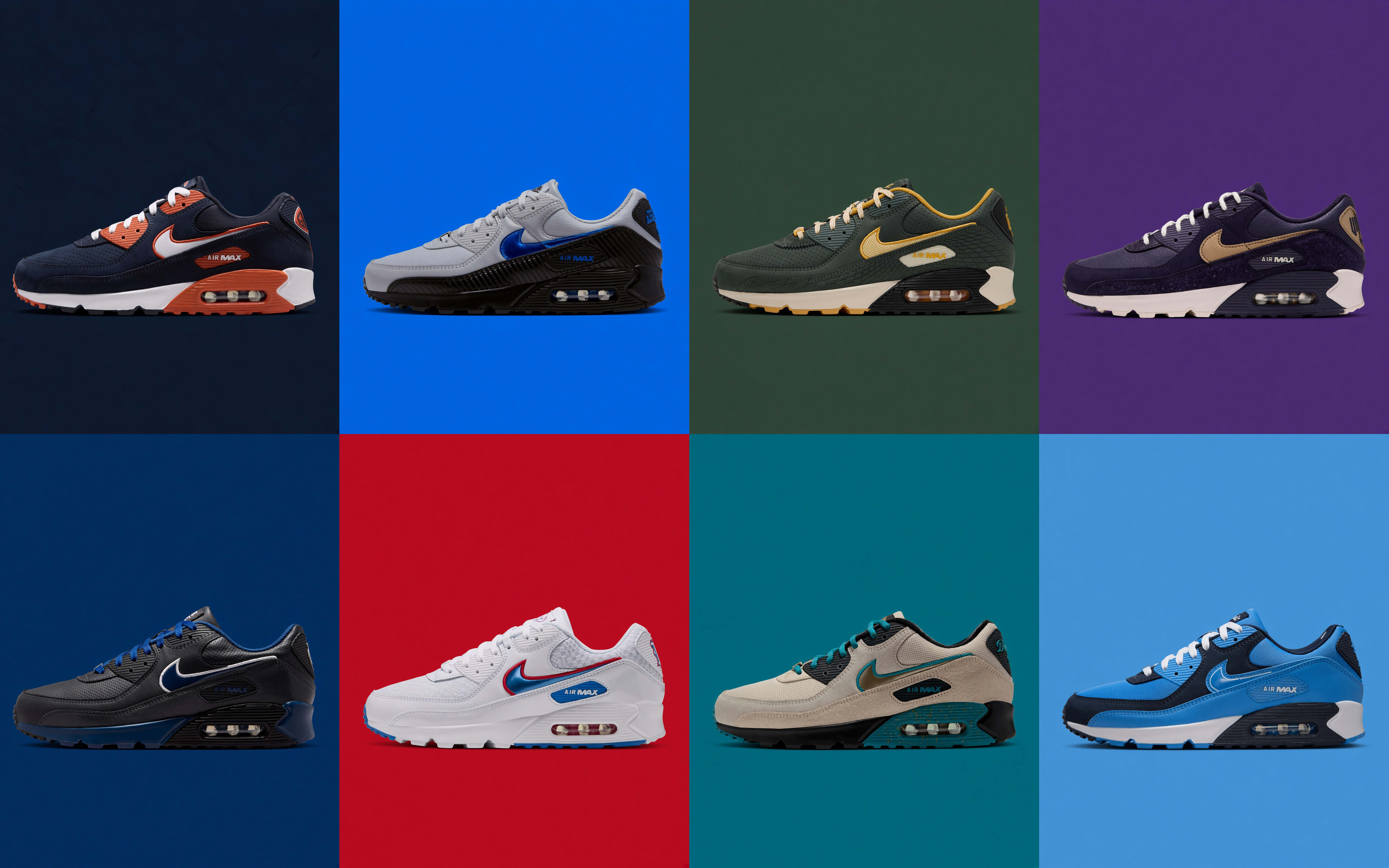 Acht Amerikaanse NFL teams krijgen hun eigen Nike Air Max 90 in het nieuwe Rivalries pack