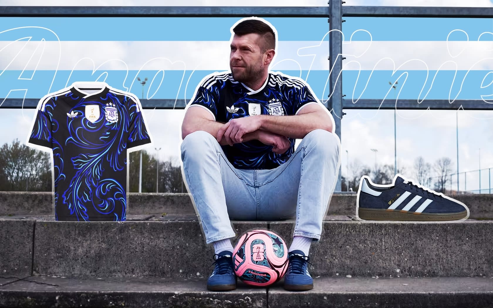 Adidas Handball Spezial Collegiate Navy met WK26 Argentinie uit shirt