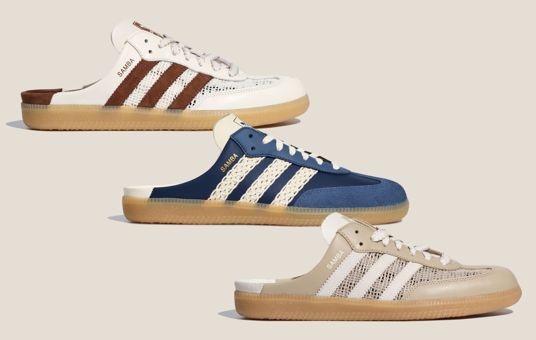 Adidas Samba Mule Beige Preloved Brown Navy
