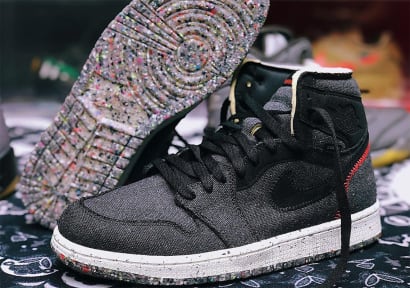 De Air Jordan 1 High Zoom is gemaakt van gerecycled materiaal