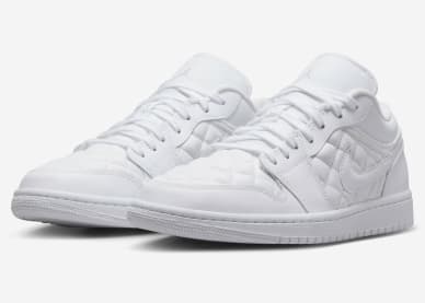 Air Jordan 1 Low Quilted Triple White Foto 1