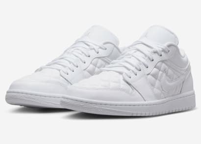 Air Jordan 1 Low Quilted Triple White Foto 1