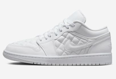 Air Jordan 1 Low Quilted Triple White Foto 2