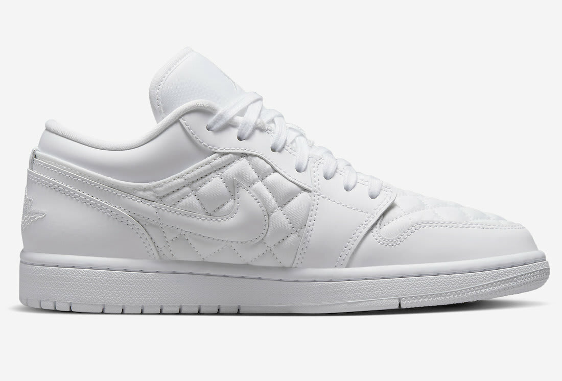 Air Jordan 1 Low Quilted Triple White Foto 3