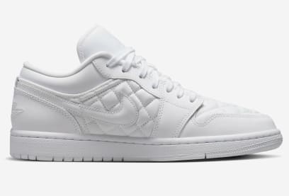 Air Jordan 1 Low Quilted Triple White Foto 3