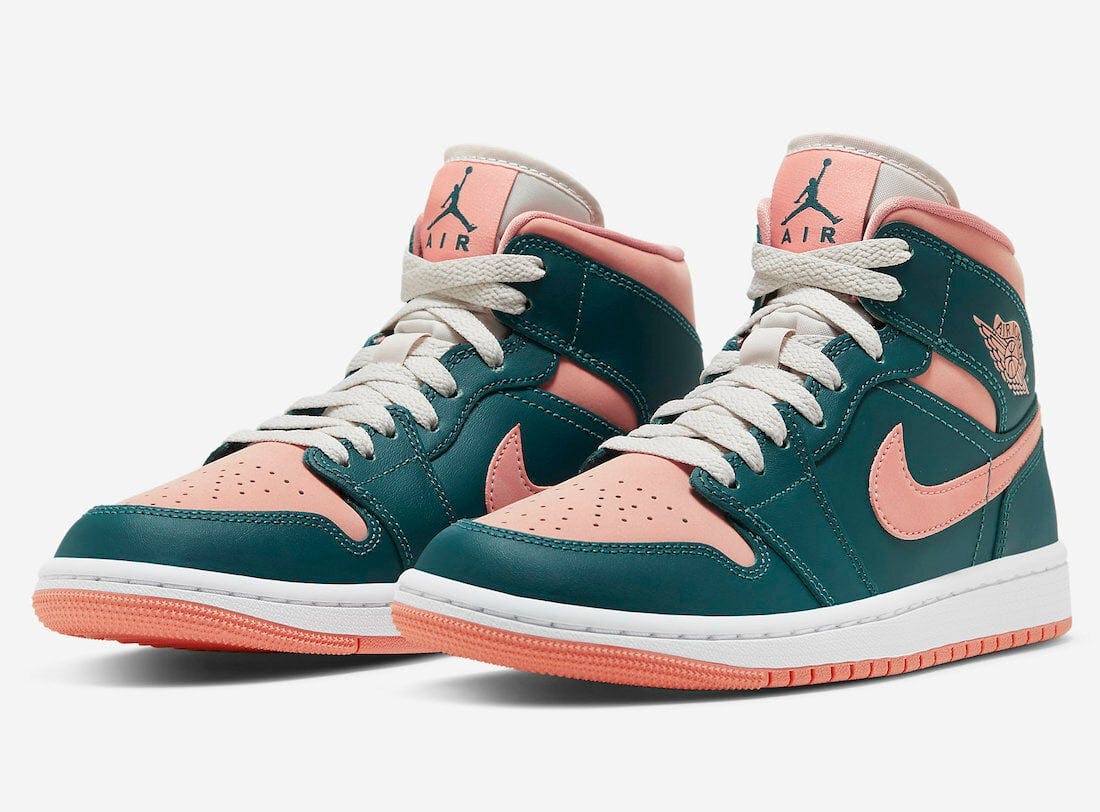 air jordan 1 mid green pink