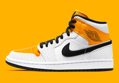 Een meer ademende Jordan 1 Mid dan deze "Laser Orange" ga je niet snel vinden