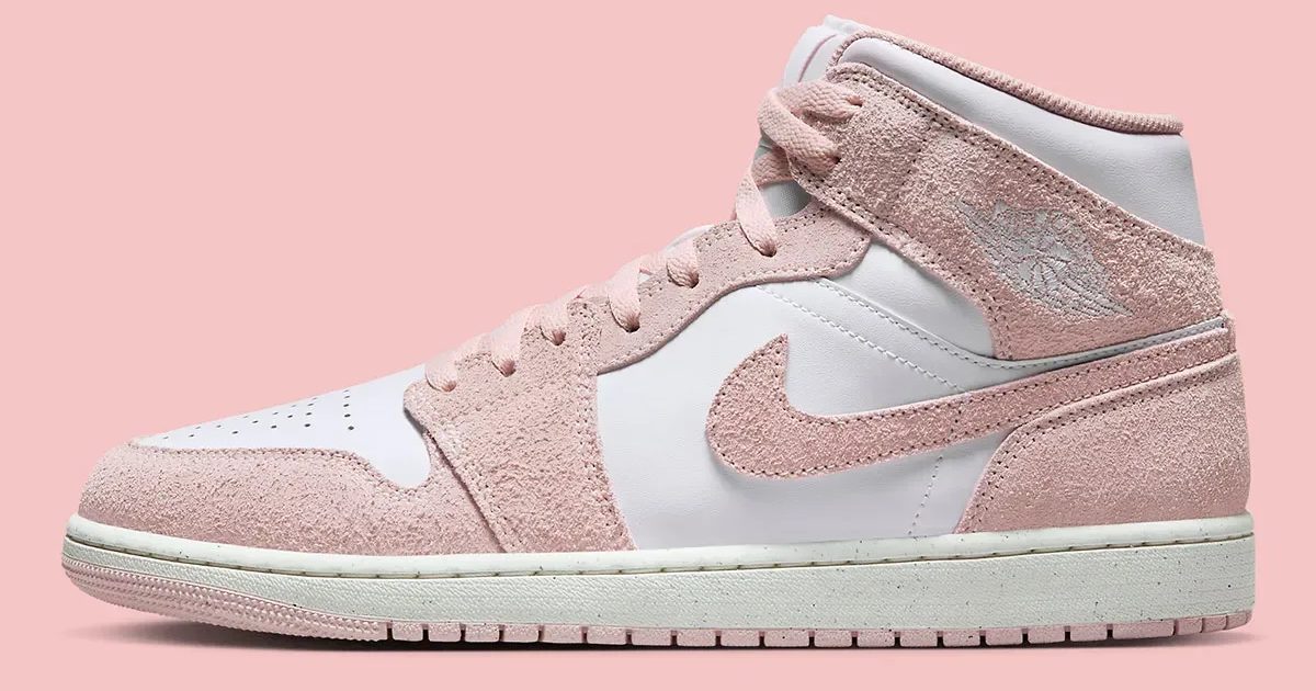 Jordan air 1 mid dames roze sale