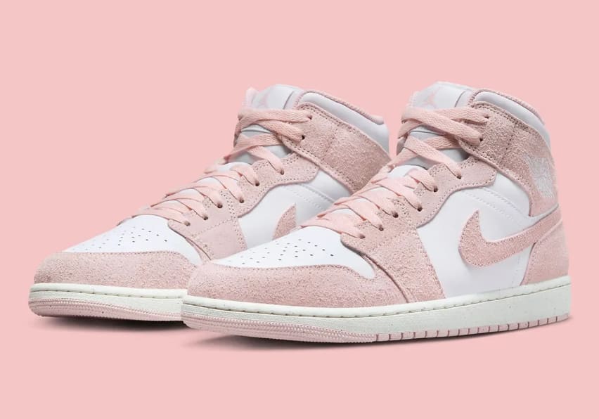 Air Jordan 1 Mid SE Pink Suede Foto 6