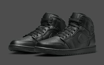 Air Jordan 1 Mid Triple Black Foto 1