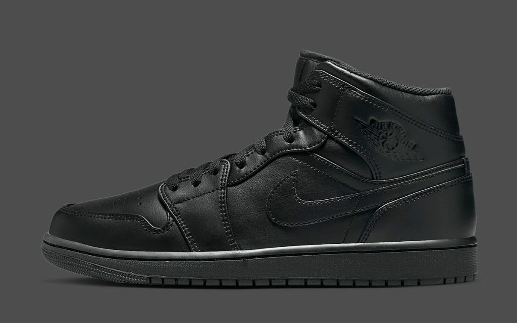 Air Jordan 1 Mid Triple Black Foto 2