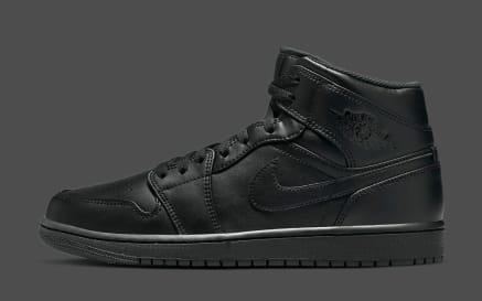 Air Jordan 1 Mid Triple Black Foto 2