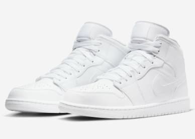 Air Jordan 1 Mid Triple White Foto 1