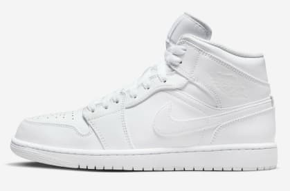 Air Jordan 1 Mid Triple White Foto 2