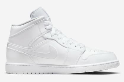 Air Jordan 1 Mid Triple White Foto 3