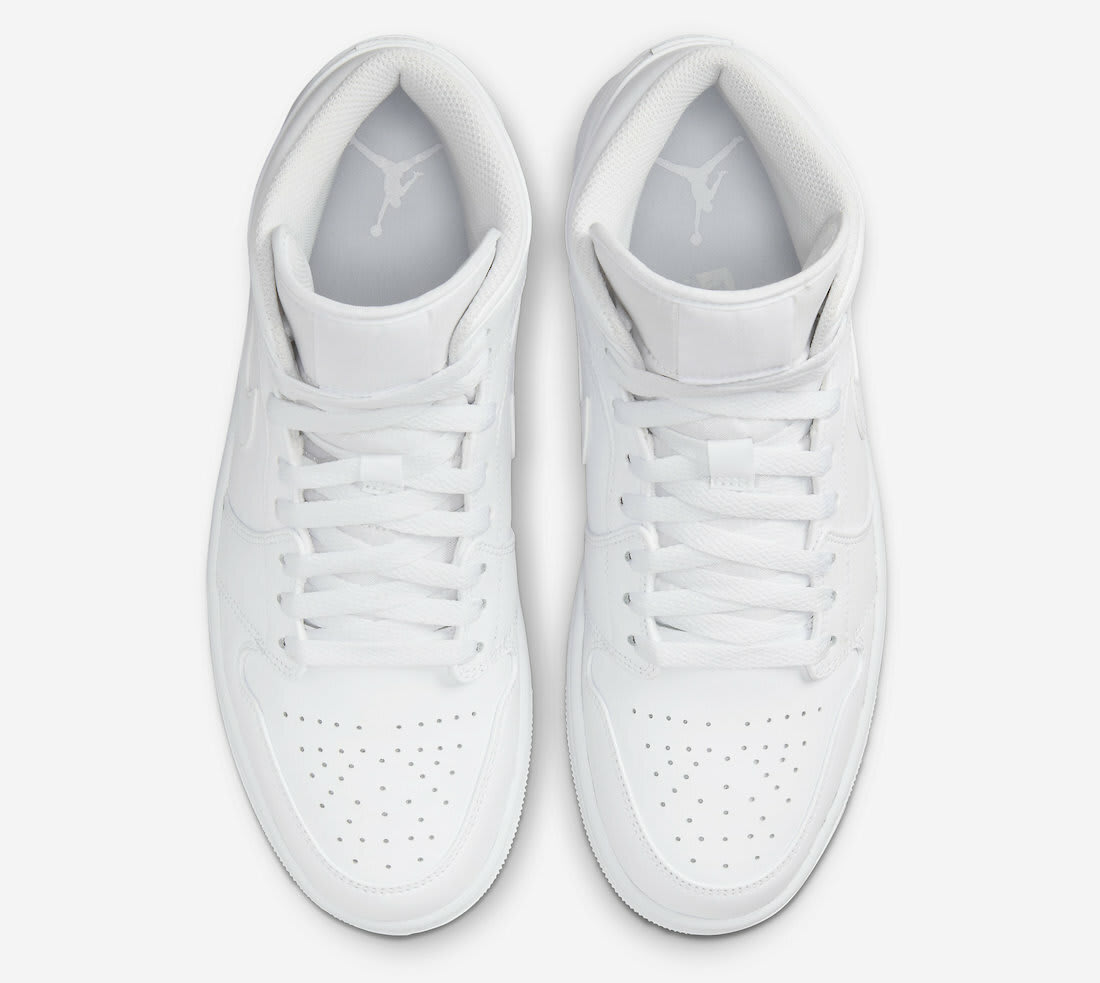Air Jordan 1 Mid Triple White Foto 4