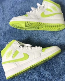 Air Jordan 1 Mid White Lime Foto 9