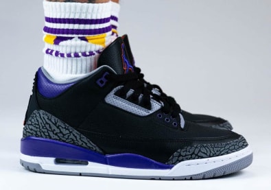 On-feet foto's van de upcoming Air Jordan 3 "Court Purple"