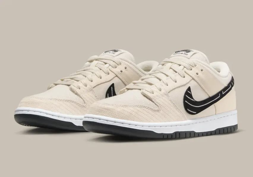 Albino Preto x Nike SB Dunk Low Fossil Foto 1