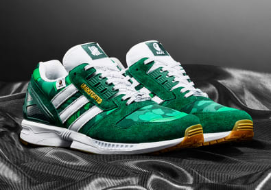 BAPE's camo prints zijn weer terug te vinden op de upcoming BAPE x Undefeated x adidas ZX 8000