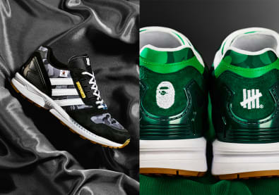 BAPE's camo prints zijn weer terug te vinden op de upcoming BAPE x Undefeated x adidas ZX 8000