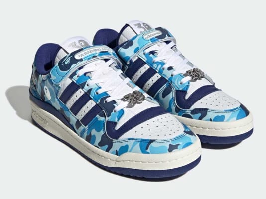 BAPE x adidas Forum 84 Low 30th Anniversary Blue Foto 2