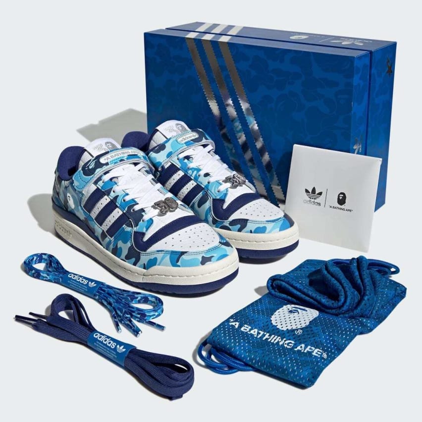 BAPE x adidas Forum 84 Low 30th Anniversary Blue Foto 3