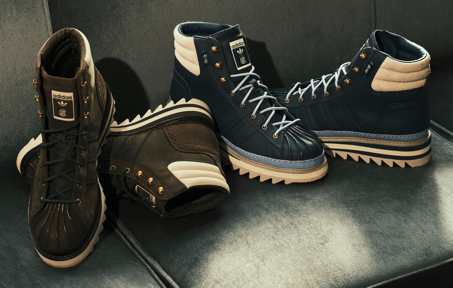 CLOT x Adidas Pro Model Mineral Blue en Dark Brown