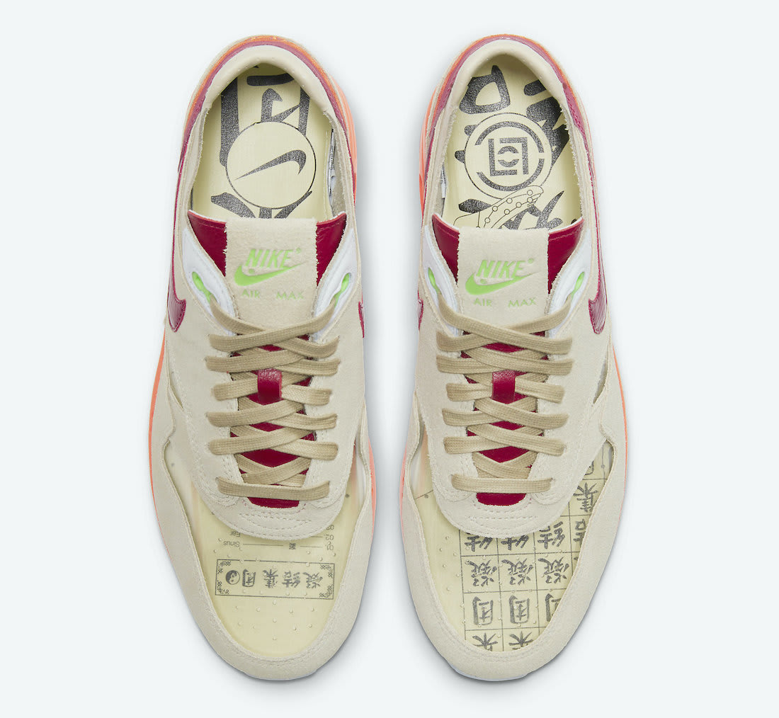 Ze zijn binnen! De officiële foto's van de CLOT x Nike Air Max 1 "Kiss of Death 2021"
