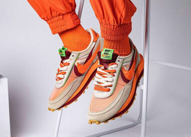 CLOT x sacai x Nike LD Waffle Orange Blaze foto 10