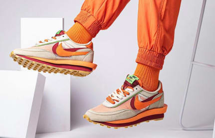 CLOT x sacai x Nike LD Waffle Orange Blaze foto 11