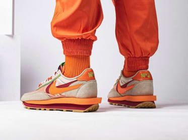 CLOT x sacai x Nike LD Waffle Orange Blaze foto 13