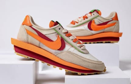 CLOT x sacai x Nike LD Waffle Orange Blaze foto 2