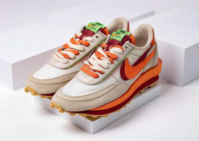 CLOT x sacai x Nike LD Waffle Orange Blaze foto 3