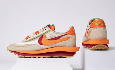 CLOT x sacai x Nike LD Waffle Orange Blaze foto 5