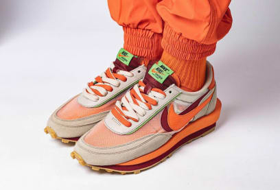 CLOT x sacai x Nike LD Waffle Orange Blaze foto 9