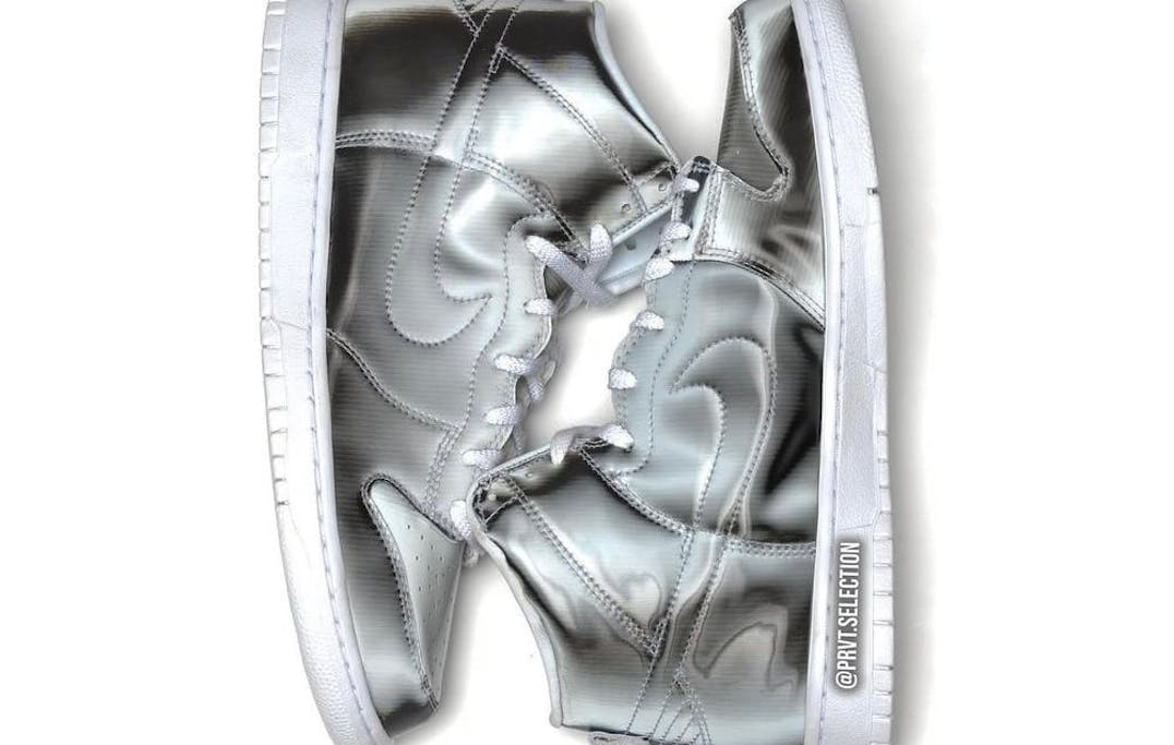 Clot x Nike Dunk High Metallic Silver Foto 4