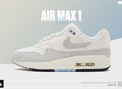De Nike Air Max 1 Safari is gespot in Summit White