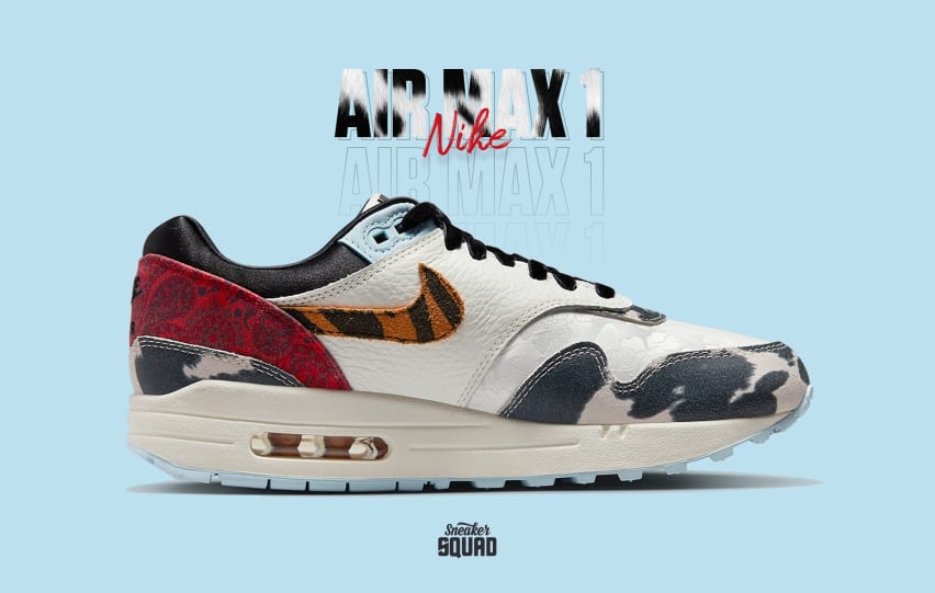 Deze wilde Nike Air Max 1 87 WMNS Tiger Swoosh released met diverse animal prints