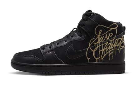 Faust x Nike SB Dunk High Pro QS Black and Metallic Gold Foto 2