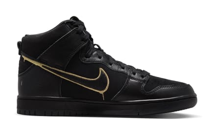 Faust x Nike SB Dunk High Pro QS Black and Metallic Gold Foto 3