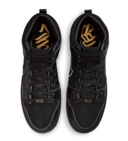 Faust x Nike SB Dunk High Pro QS Black and Metallic Gold Foto 4