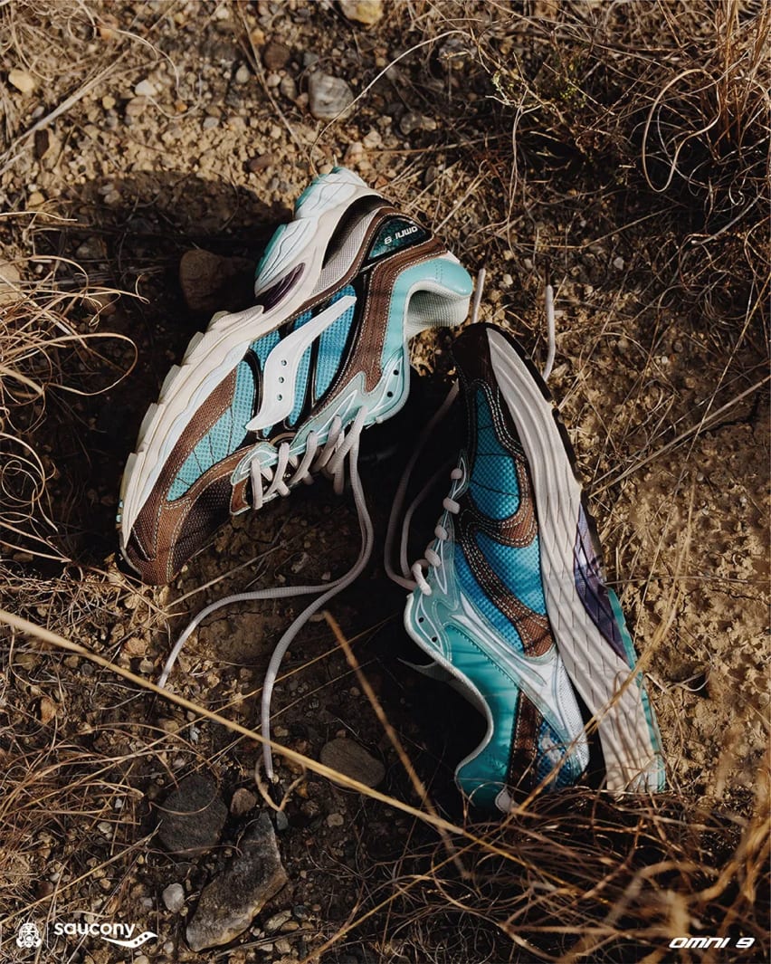 Footpatrol x Saucony Pro Grid Omni 9 Blue Brown Foto 10