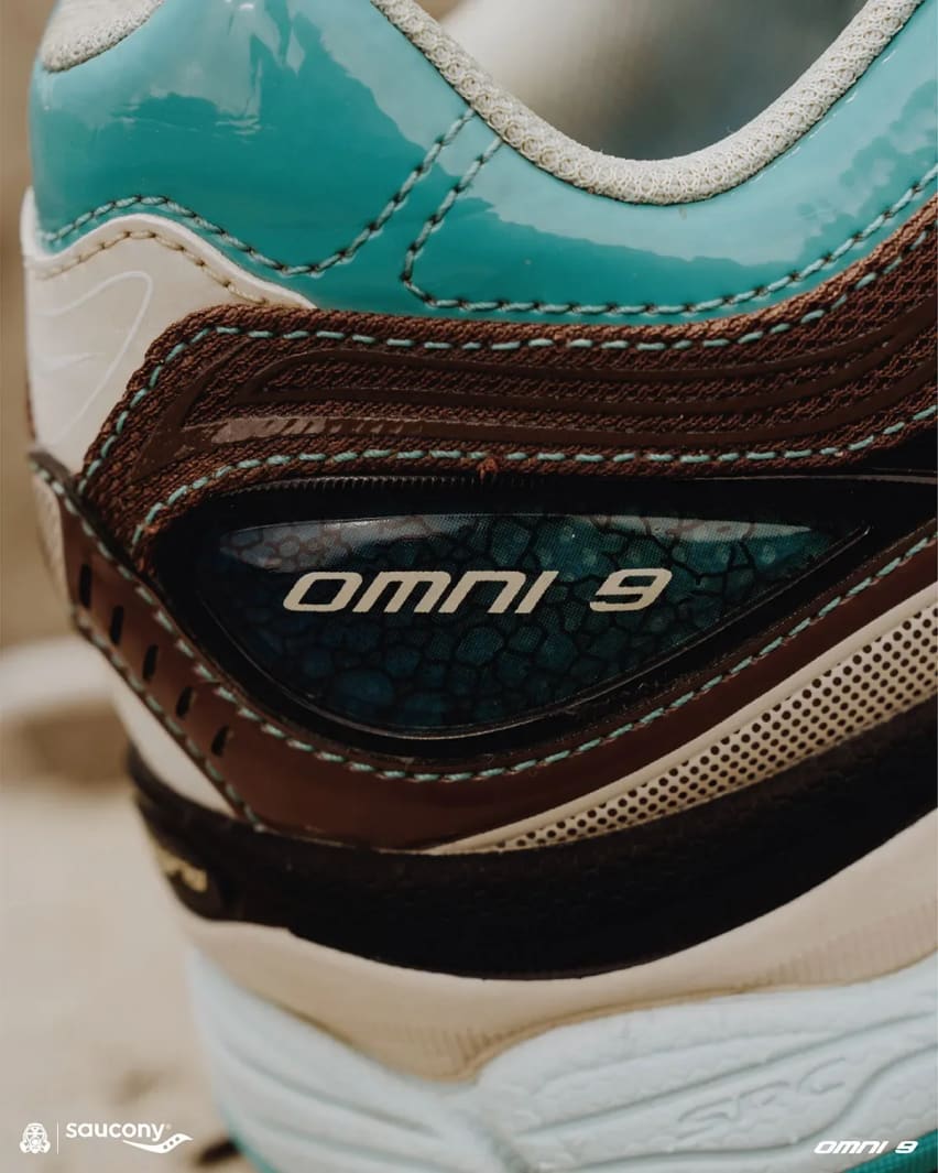 Footpatrol x Saucony Pro Grid Omni 9 Blue Brown Foto 11